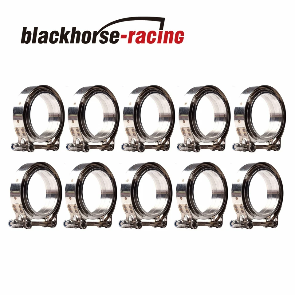 10PCS 3’’/76mm stainless V-band bolt clamp+flange turbo pipe wastegate exhaust - Image 1 of 4