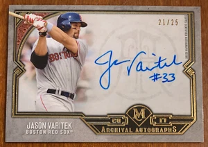 Jason VARITEK🔥2017 Colección Museo Topps Archivo en Tarjeta Automático #AA-JV 21/25 - Imagen 1 de 2
