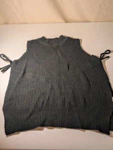 Chaleco suéter tejido negro sin mangas con lazos laterales - talla pequeña - Imagen 1 de 3