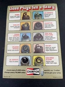 Vintage Champion Spark Plugs "Used Plugs Tell A Story" Decal Sticker - Picture 1 of 1