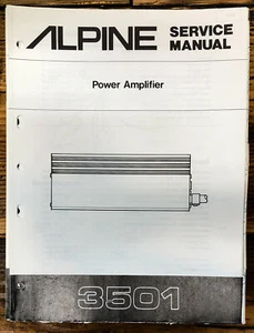 Alpine Model 3501 Power Amplifier Service Manual *Original* - Picture 1 of 1