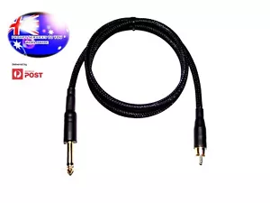 Cable profesional macho negro trenzado FP de calidad 1M 6,35 mm 1/4 macho de calidad OZ 1M 6,35 mm 1/4 - Imagen 1 de 5