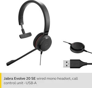 Jabra Evolve 20 SE Mono Headset – Microsoft Certified - Picture 1 of 3