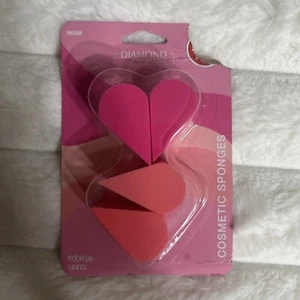 Diamant Kosmetik Make-up Schwamm herzförmig rosa Kosmetikschwämme  - Bild 1 von 3