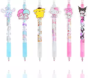 6 Pcs Cartoon Ballpoint Pens Cute Kawaii Kitty Cat Gel Pens Melody Black 0.5Mm - Picture 1 of 8