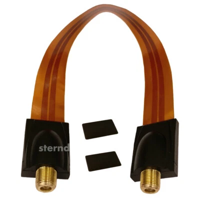 STERNDISCOUNT-1 Flachband SAT Koaxial Kabel Tür Fensterdurchführung 27cm Flaches Antennenkabel