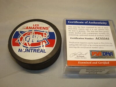 Larry Robinson Signed Montreal Canadiens Hockey Puck Autographed PSA/DNA COA 1D - Image 1 of 3