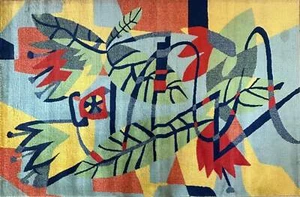 Teppich Ugo Nespolo Opera POP Art auf Stoff SIEBDRUCK Limited Edition 243x164 - Bild 1 von 1