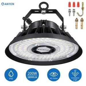 ANTEN LED Hallenstrahler 150W 200W UFO Hallenbeleuchtung High Bay Licht IP65 PET - Bild 1 von 25