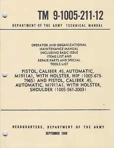 Historical book Pistol, Cal .45, Automatic, M1911A1, /w Holster, Hip & Shoulder - Picture 1 of 1