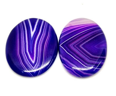 精彩带状紫色缟玛瑙混合凸圆形宝石大量珠宝制作78克拉, — 第 1/4 张图片