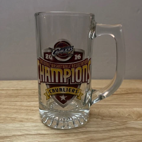 CLEVELAND CAVALIERS 2016 NBA Finals CHAMPIONS Official NBA Clear Glass Beer Mug Cover