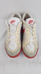 Vintage Nike Zoom Waffle Mens Leather & Nylon Running Shoes Size 12 White Red - Picture 1 of 12