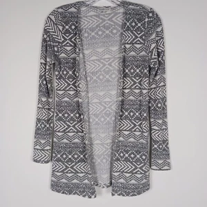 Charlotte Russe Women’s Open Front Cardigan Sweater Size XS Gray and White - Picture 1 of 5