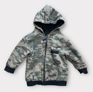Vintage Quiksilver Hoodie Youth Size 4T Toddler Camo Full Zip Y2K - Picture 1 of 9