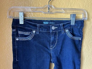Levi's Girl's Skinny Blue Jeans Size :8 With Rhinestone.pre Owned - Picture 1 of 16