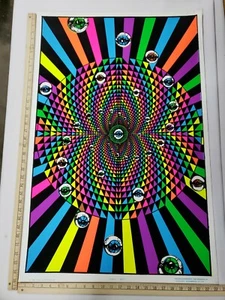 Vintage Original 1994 Opeye Optical Illusion Blacklight Poster #997 Funky 23x35 - Bild 1 von 5