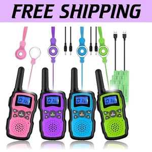 4 Pack Kids Walkie Talkies with USB Charging - Perfect Birthday or Xmas Gift - Picture 1 of 11