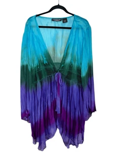 Top kimono The Pyramid Collection donna XL colorato floreale Fairycore Whimsigoth - Foto 1 di 5