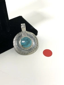 Silver Pendant With Tourqouise Stone (Large) 10250995-2  - Picture 1 of 2
