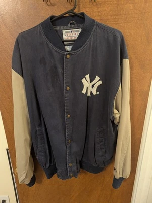 NEW YORK YANKEES 90S MLB STARTER ALGODÓN CHAQUETA PAISLEY TALLA XL vintage 100% Foto 1 de 4