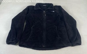 Girl's The North Face Black Furry Fleece Full Zip Jacket Size M (C:16.5" L:23") - Picture 1 of 4