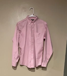 Brooks Brother 346 Non Iron Cotton Pink Long Sleeve Button Down Youth Size 18 - Picture 1 of 5