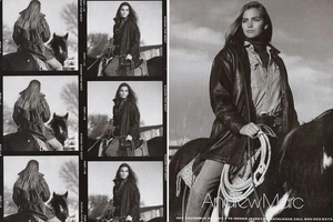 1990 Andrew Marc leather Mary Matthews fashion 2-page MAGAZINE AD - Picture 1 of 1
