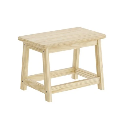 Wood Stool, Small Bench Seat, Wood Bathroom Vanity Bench, Plant Stand, Shoe C... - Image 1 of 4