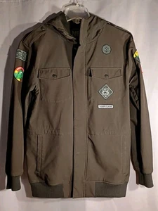 Neff Tiger Class Black Nylon Men’s Hooded Jacket Camp Reject Size Medium M Coat - Picture 1 of 10