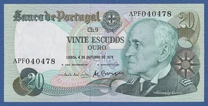 PORTUGAL -- 20 ESCUDOS ( 4.10.1978 ) -- UNC -- CHAPA 9 -- PICK 176b . - Picture 1 of 2