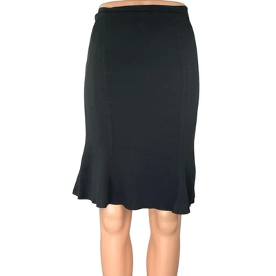 Falda lápiz recta Ann Taylor negra con cremallera lateral carrera hasta la rodilla talla 4 para mujer Foto 1 de 4