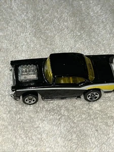 Vintage Hot Wheels '57 Chevy 1976 Black And Yellow Exposed Engine - Picture 1 of 4