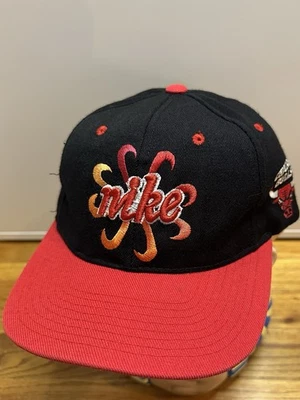 Vintage 90s Nike Pinwheel Chicago Bulls SnapBack Hat Gradient Pin Wheel RARE - Image 1 of 4