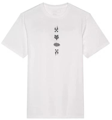 Fox Racing Checkered Premium Mens Short Sleeve T-Shirt Optic White MD - Image 1 of 2