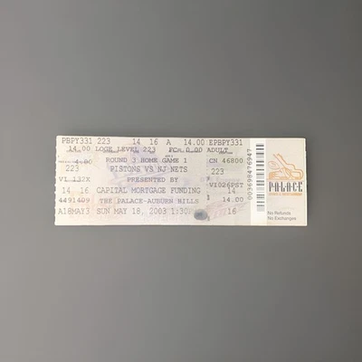 Boleto Pistons Nets 18/05/03 Finales de la Conferencia Este Ben Wallace 22 rebotes Foto 1 de 2