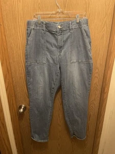 JUDY BLUE Elastic Drawstring Waist High Rise Stretch Denim Joggers 16W #JB88496 - Picture 1 of 9