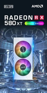 Elsa AMD RX 580 8GB GDDR5 256 bits GPU Blanco RGB Escritorio Ordenador Tarjeta g - Imagen 1 de 1