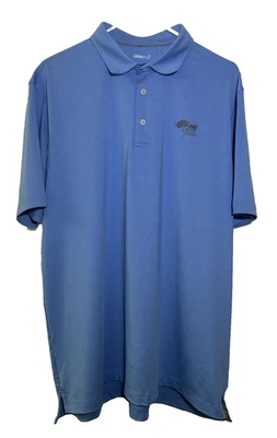 Polo Johnie-O Para Hombres Talla XL Manga Corta Cuello Dorado Torrey Pines Azul Claro Foto 1 de 4