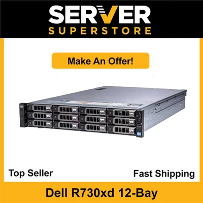 Dell PowerEdge R730XD Server 2x E5-2620 V4 = 16 Cores H730 256GB 2x NEW 2TB SSD - Image 1 of 4