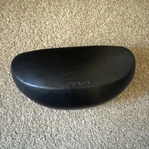 Genuine PRADA Hard Glasses Case Black Leather - Picture 1 of 7