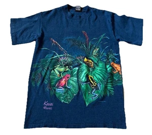 Vintage 1994 Kauai Hawaii Wrap Around Rainforest Frogs H.L. Miller Shirt Men S - Picture 1 of 7