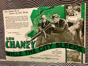 Lon Chaney Sr. Man of 1000 Faces Movie Herald While the City Sleeps 1928 - Picture 1 of 11