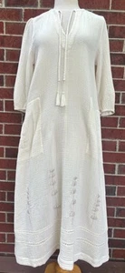 Johnny Was Calme Kleid Gr. S Gaze Bio Baumwolle Bischofsärmel elfenbein NEU - Bild 1 von 10