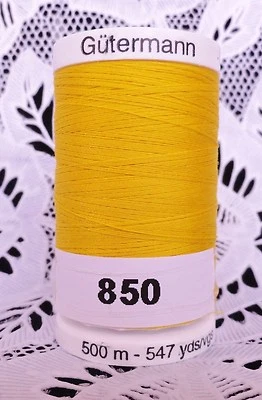 NEW 1 Bright yellow GUTERMANN 100% polyester Sew-All thread 547 yards Spool - Image 1 of 2