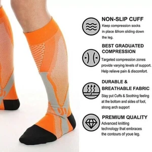 Nhs Copression Flight Sock Travel Anti Swelling Fatigue Sport Support Stockings - Picture 1 of 24
