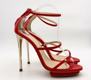 Elisabetta Franchi Décolleté Tg 40 Rosso Lacca Scarpe Donna Sandali Tacchi Alti - Imagen 1 de 6