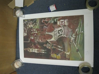 Litografía Autografiada Larry Bird Celtics 20 X 29 CERTIFICADA PSA  Foto 1 de 4