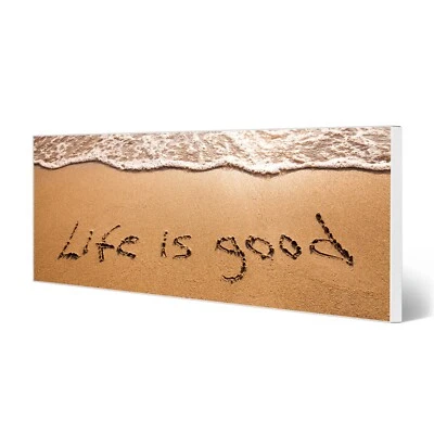 banjado Magnettafel 75x30cm Memoboard magnetisch Metall Pinnwand Life Is Good - Bild 1 von 4