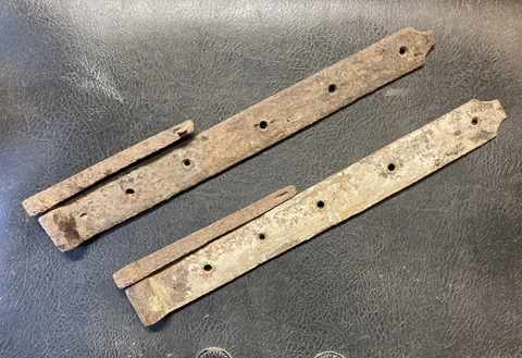 Antique Strap Hinges with pintles, Pair 18.5" long Cover